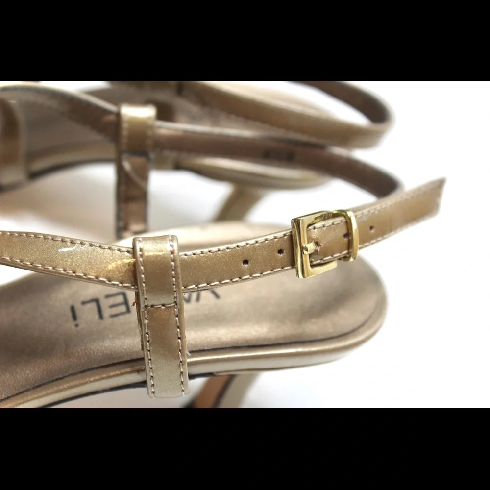 Vaneli | Gold Strapy Kitten Heels